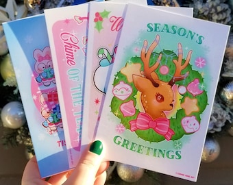 Kawaii Christmas Postcard Set – Cute Holiday Greeting Cards