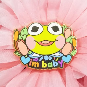 Baby Kermit Emaille Pin - Kermie Pin - Kawaii Emaille Pin - Cute Emaille Pin - Vergulde Pin