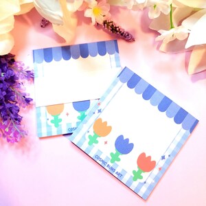 Spring Tulips Memo Pad - Cute Note Pad - Floral Memo Pad - Kawaii Stationery - Kawaii Memo Pad - Korean Style Stationery