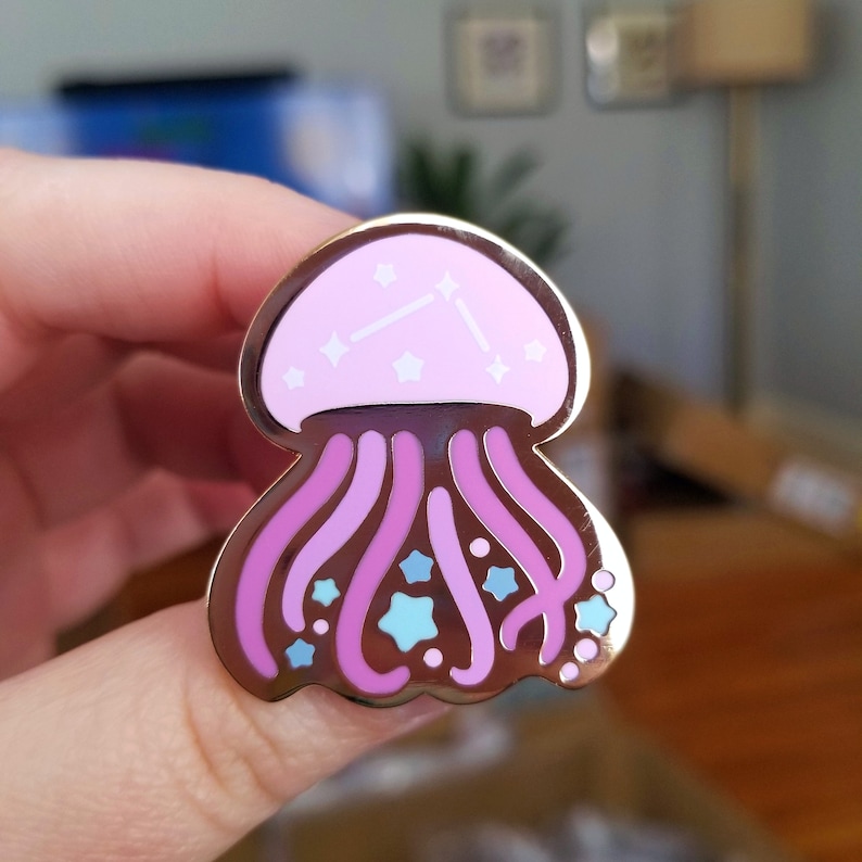 Stellar Jellies Enamel Pin Jellyfish Pin Cute Space Pin Etsy