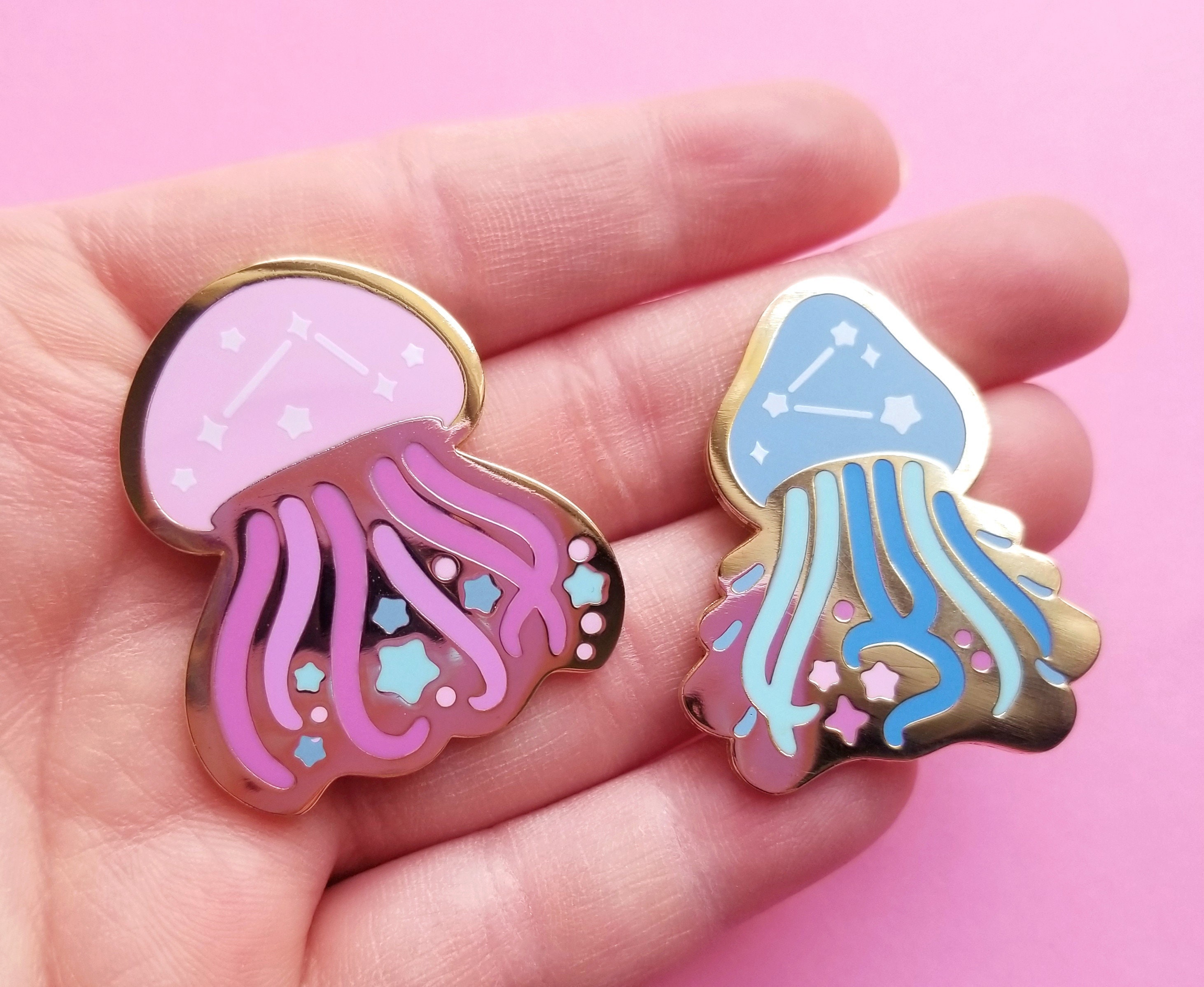 Stellar Jellies Enamel Pin Jellyfish Pin Cute Space Pin Etsy