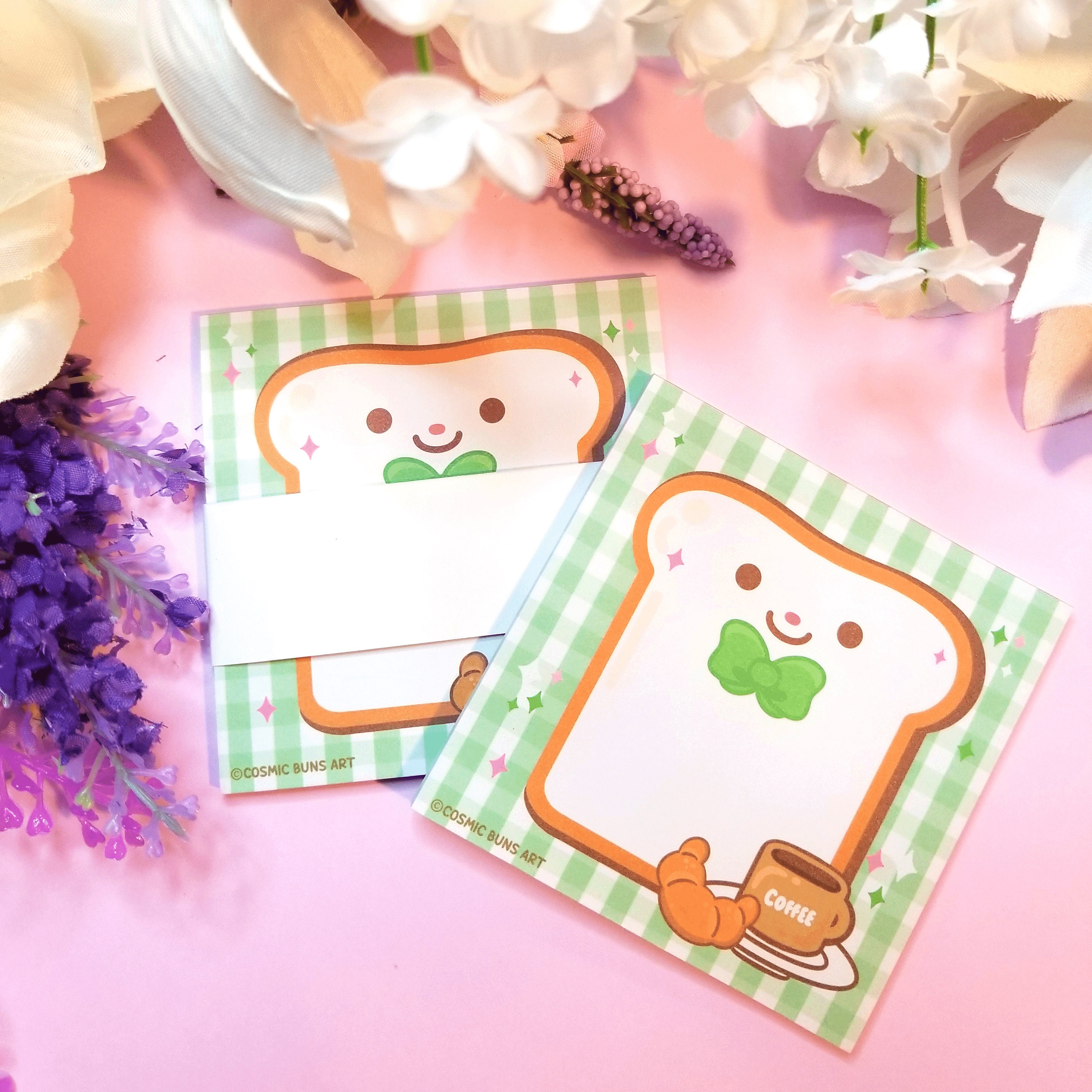 Cute Bread Memo Pad - Cute Note Pad - Kawaii Stationery - Kawaii Memo ...