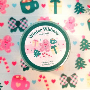 Taśma washi Winter Whimsy - Taśma washi Cute - Taśma washi Blue - Kawaii Stationery - Taśma washi Kawaii - Taśma washi Holiday