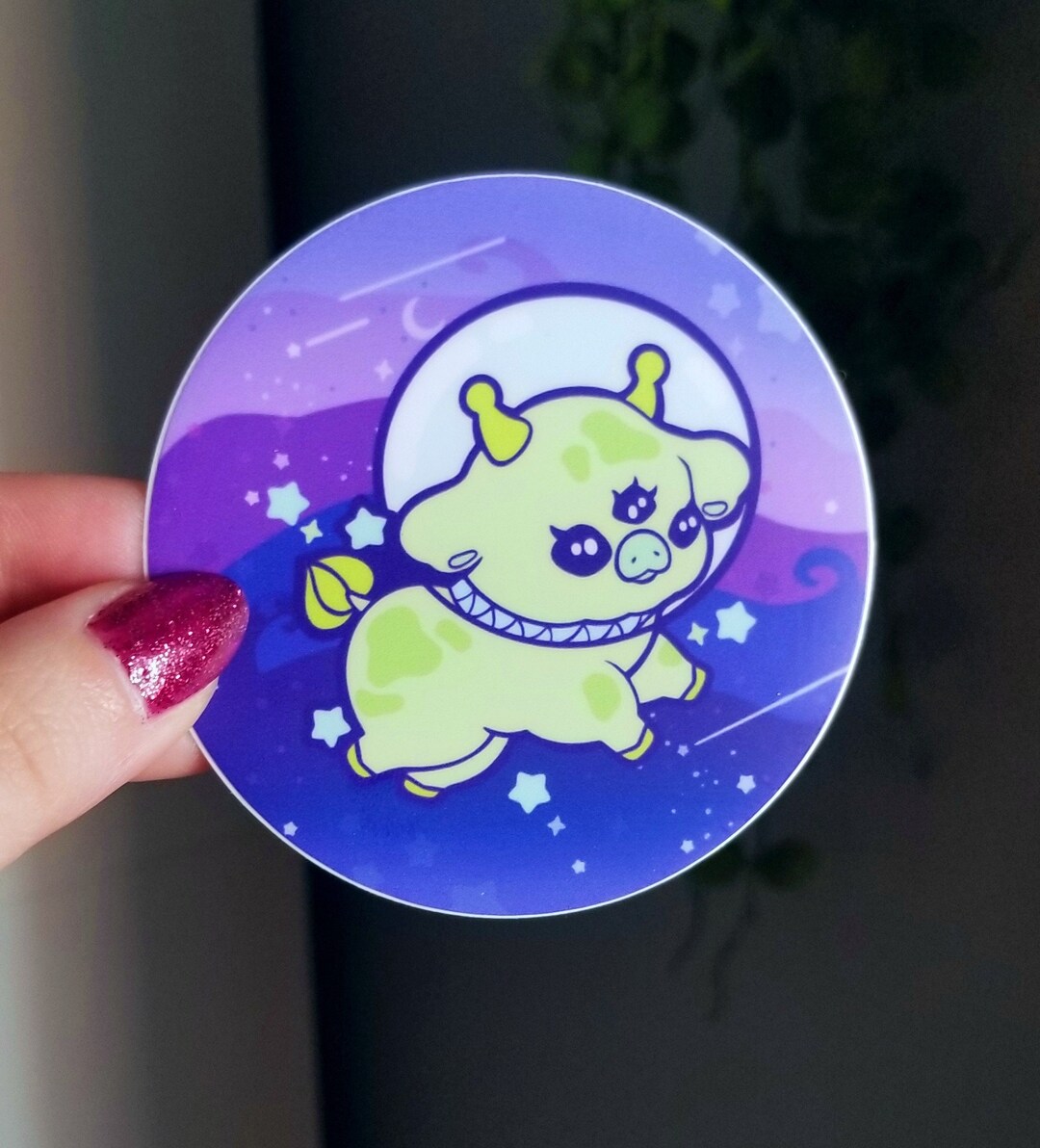 Kawaii Alien Cow Sticker: Waterproof Vinyl Decal (3in X 3in) - Etsy