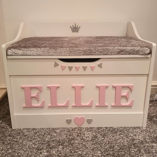 Personalised Toy Box Name & Embellishments. Pastel Name. Toy Etsy