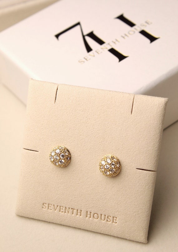14K Gold Dome Studs | Vintage Earrings | Classic S