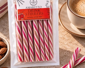 Amaretto Drink Stirrers | Coffee Stirrers | Alcoholic Sweets | Amaretto Gift