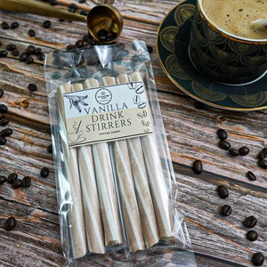 Coffee Drink Stirrers, Coffee Sticks, Gift For Her, Gift For Him, Coffee Gift, Coffee Syrup, Coffee sweets, Birthday Gift, Candy Sticks Vanilla