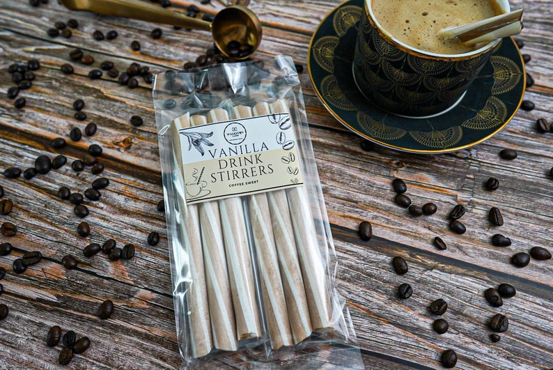 Coffee Drink Stirrers, Coffee Sticks, Gift For Her, Gift For Him, Coffee Gift, Coffee Syrup, Coffee sweets, Birthday Gift, Candy Sticks Vanilla