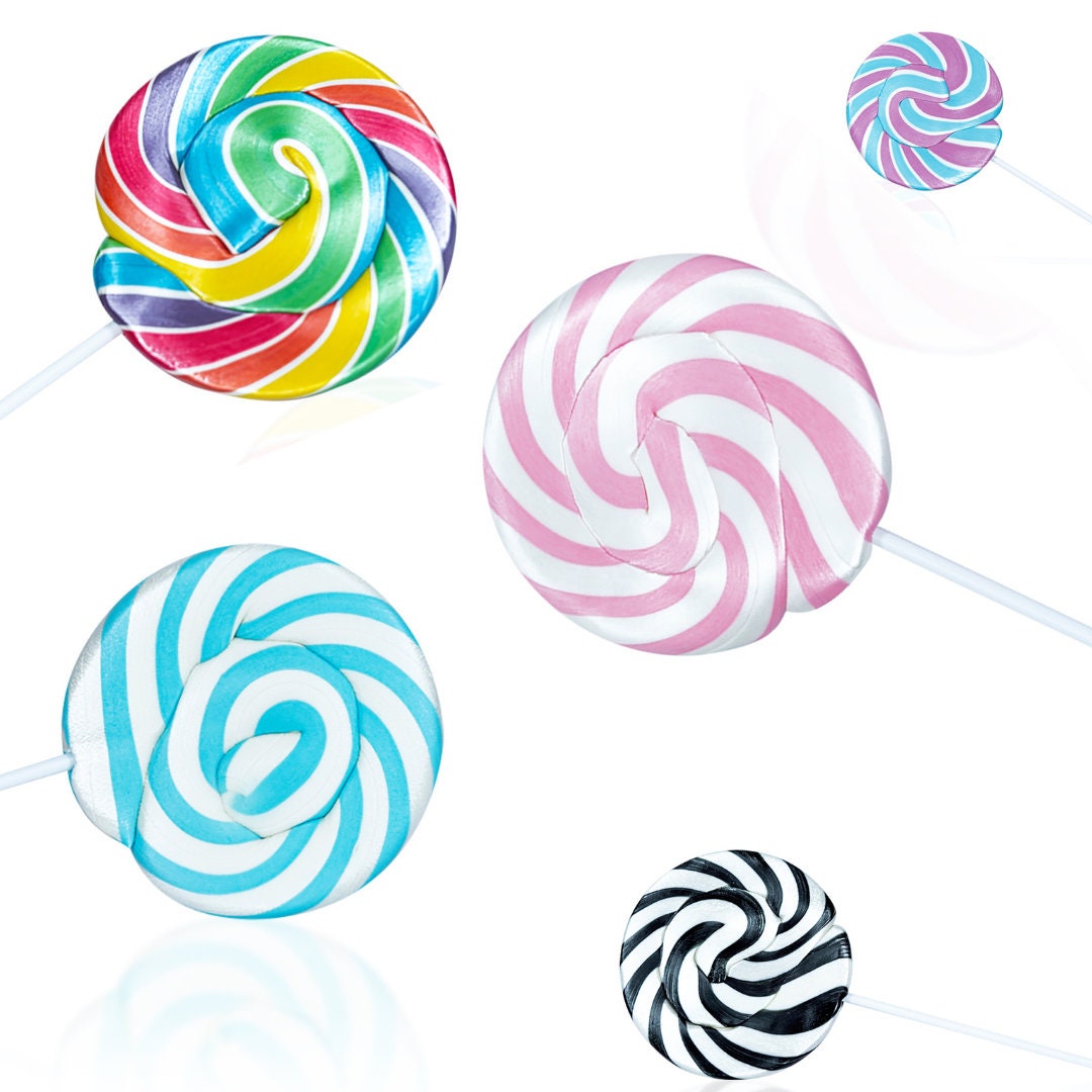 Large Swirly Lollipops Rainbow Lollies Giant Lolly Cake Toppers Cake