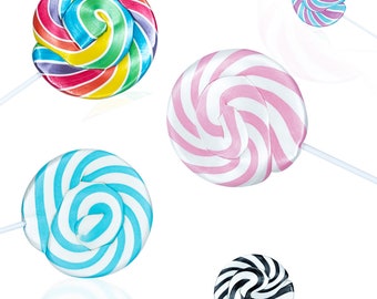 Large Swirly Lollipops - Rainbow Lollies - Giant Lolly - Cake Toppers - Cake Decoration - Lollies - Lollipops - Lolly - Hand Crafted