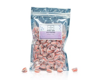 Pink Gin Humbug Sweets - Boozy Vegan Candy - Gift For Her - Valentines Gift - Galentines Gift - Mothers Day Gift