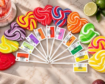 Boozy Love Heart Lollipops | Alcoholic Sweets | Cocktail Candy | Heart Lollies