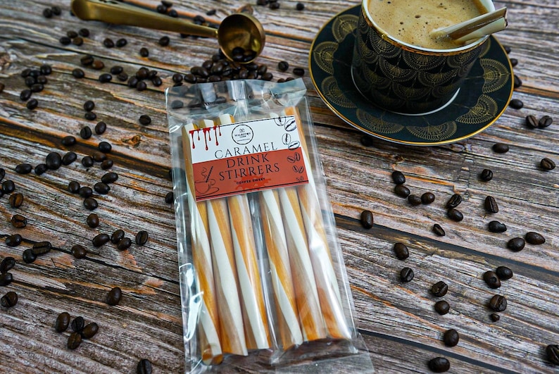 Coffee Drink Stirrers, Coffee Sticks, Gift For Her, Gift For Him, Coffee Gift, Coffee Syrup, Coffee sweets, Birthday Gift, Candy Sticks Caramel