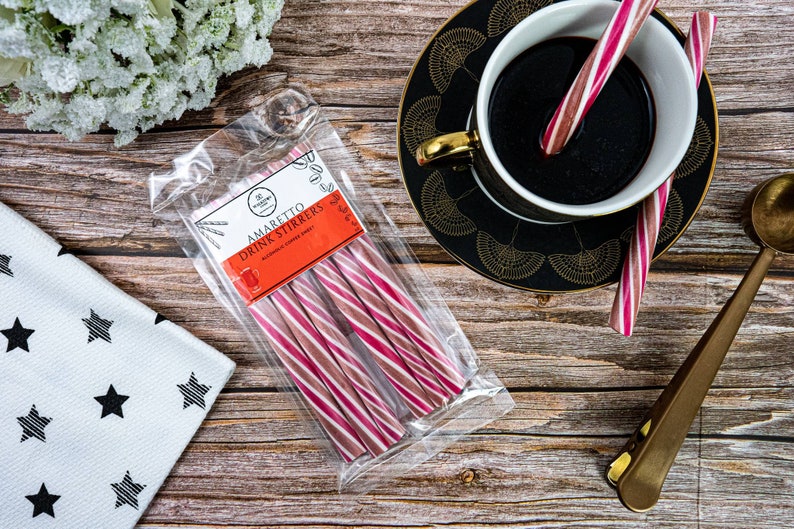 Coffee Drink Stirrers, Coffee Sticks, Gift For Her, Gift For Him, Coffee Gift, Coffee Syrup, Coffee sweets, Birthday Gift, Candy Sticks Amaretto