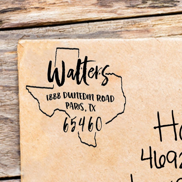 Custom Texas Address Stamp | Personalized Texas Return Address Stamp | State Stamps