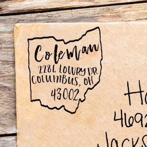 Ohio Stamp, Custom Ohio Return Address Stamp, State Stamps