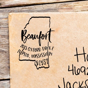 Custom Mississippi Address Stamp, Personalized Mississippi Return Address Stamp, State Stamps