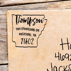 Custom Arkansas Address Stamp, Personalized Arkansas Return Address Stamp, State Stamps