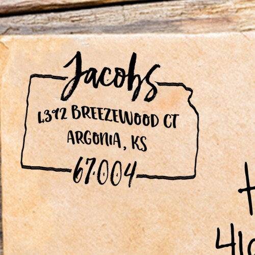 Custom Kansas Stamps Selfinking Kansas Address Stamps Etsy