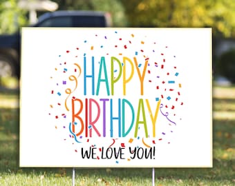 Custom Confetti Birthday Sign | 18" x 24" Personalized Yard Sign