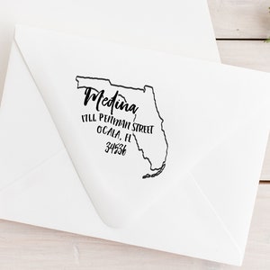 Tampon d'adresse personnalisé en Floride | Tampon d'adresse de retour personnalisé en Floride | Timbres d'État