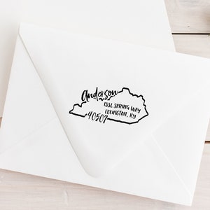 Custom Kentucky Address Stamp, Personalized Kentucky Return Address Stamp, State Stamps