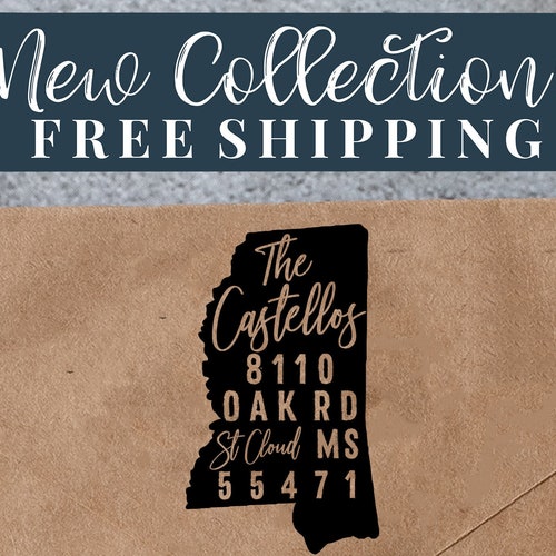 Custom Mississippi Address Stamp Personalized Mississippi Etsy