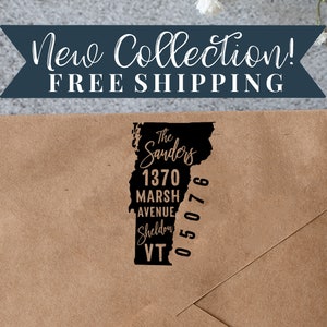 Custom Vermont Return Address Stamp - Personalized Self Inking State Stamp Vermont