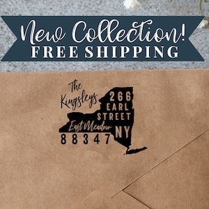 Custom New York Return Address Stamp - Personalized Self Inking State Stamp New York