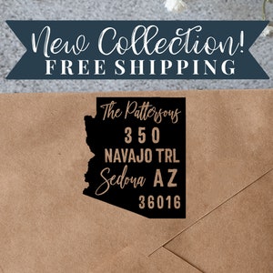 Custom Arizona Return Address Stamp - Personalized Self Inking State Stamp Arizona