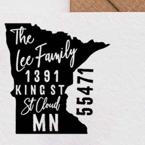Minnesota Return Address Stamp State Stamp Personalized Gift Etsy