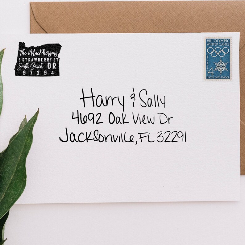Custom Oregon Return Address Stamp Personalized Self Inking Etsy