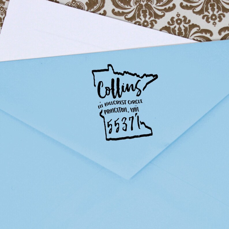 Minnesota Address Stamp Custom Minnesota Address Stamp State Etsy UK