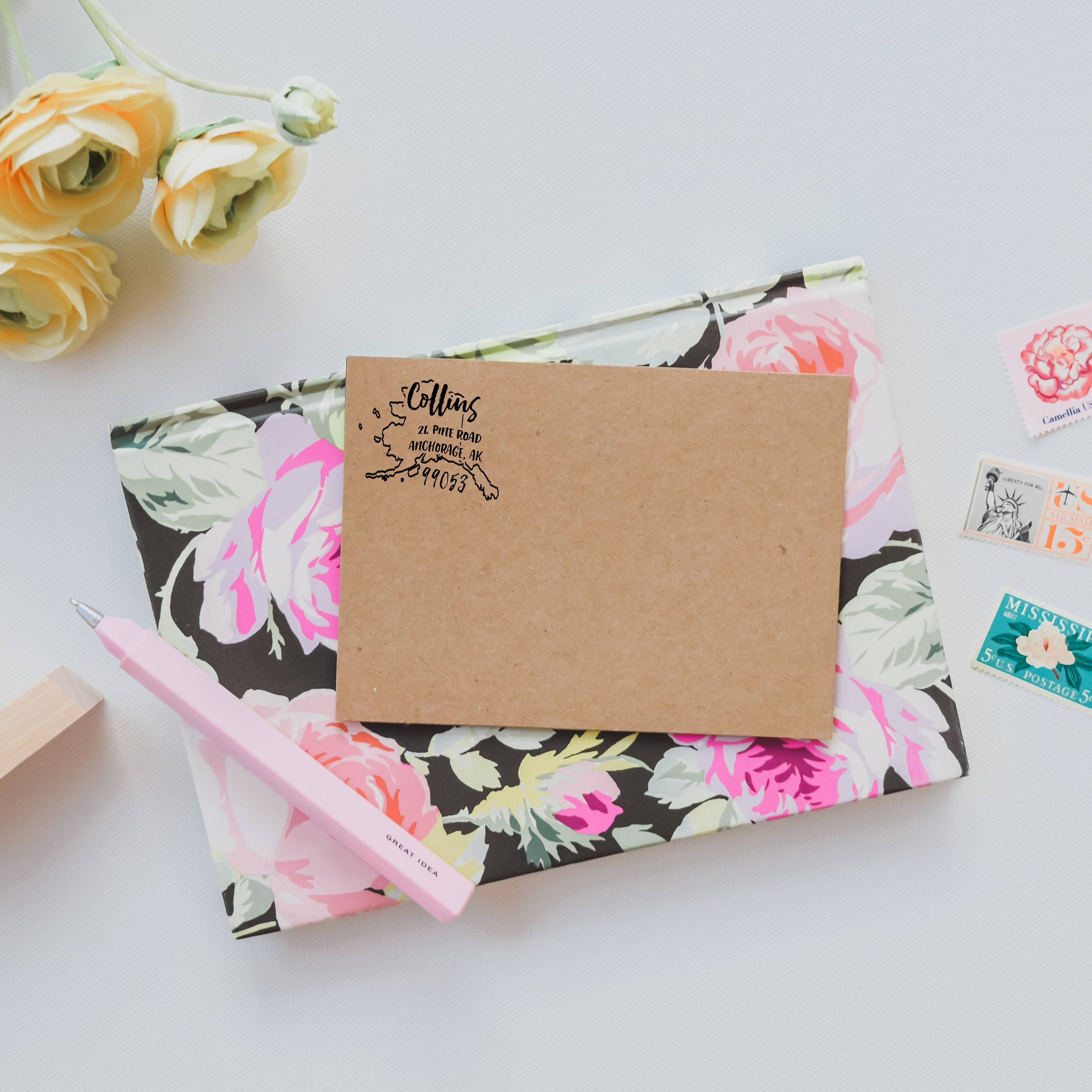 Custom Alaska Address Stamp Personalized Alaska Return Etsy