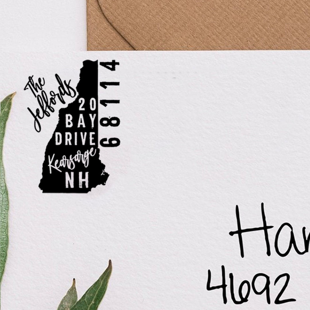 Personalized New Hampshire Address Stamp Etsy