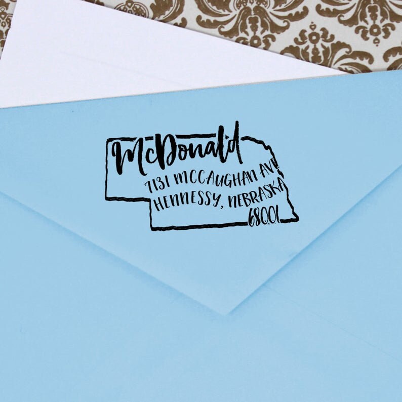 Nebraska Address Stamp Personalized Nebraska Return Address Etsy
