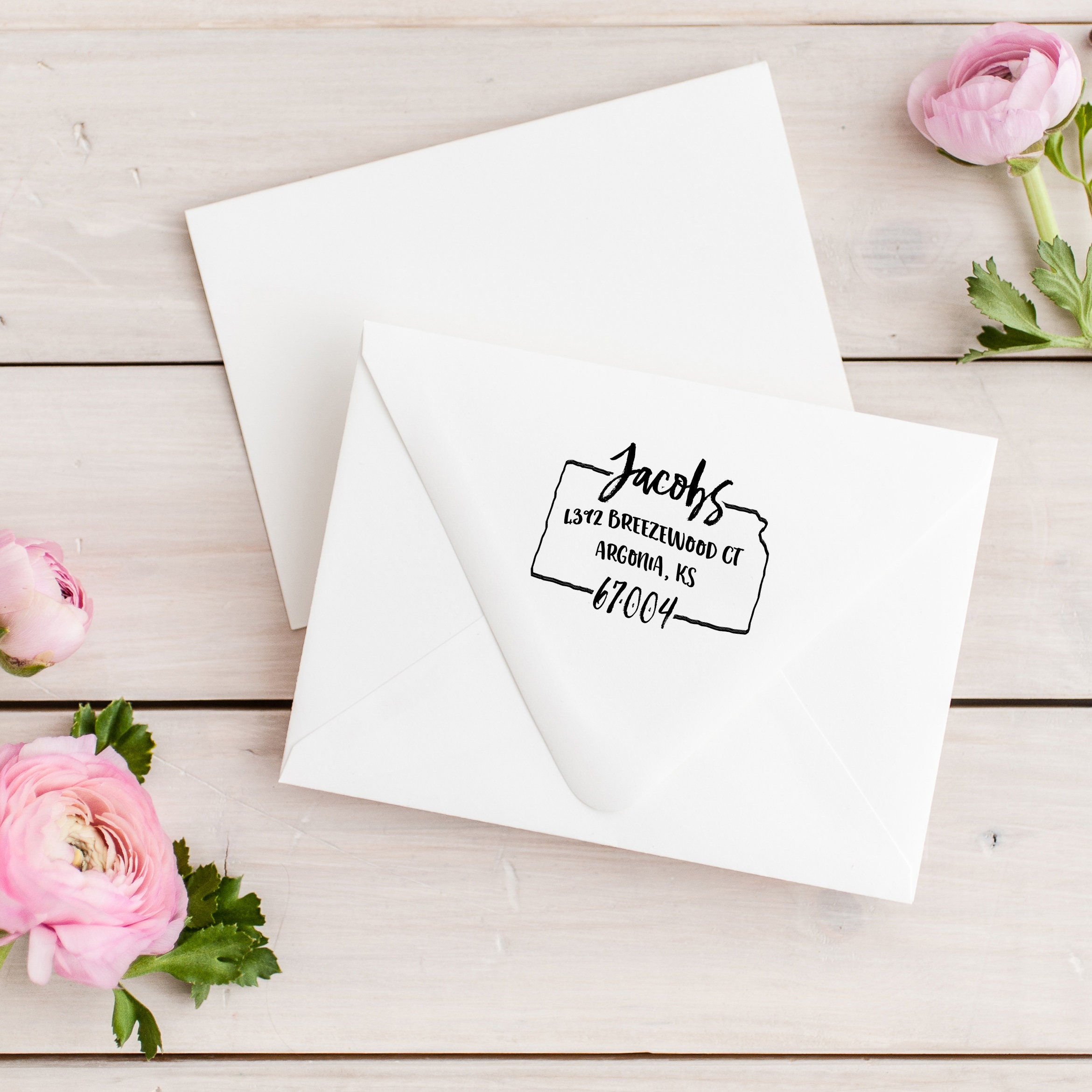 Custom Kansas Stamps Selfinking Kansas Address Stamps Etsy