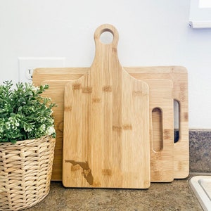 My Heart is in Florida, Wooden Paddle Cutting Board image 1