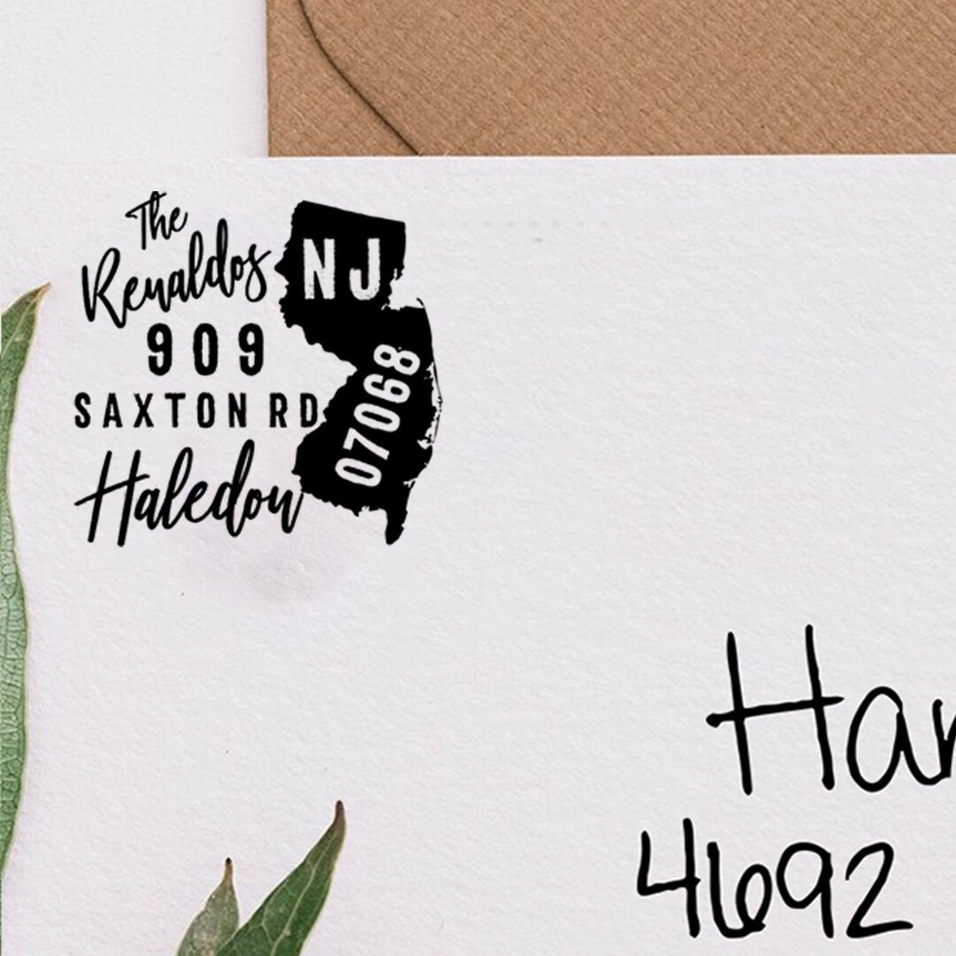 Personalized New Jersey Address Stamp Etsy