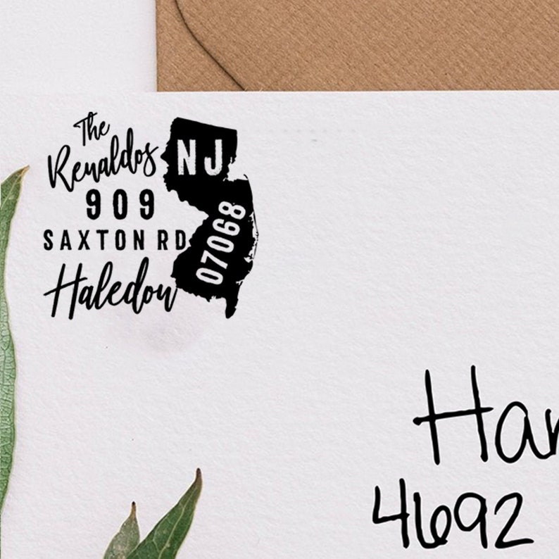 Personalized New Jersey Address Stamp Etsy