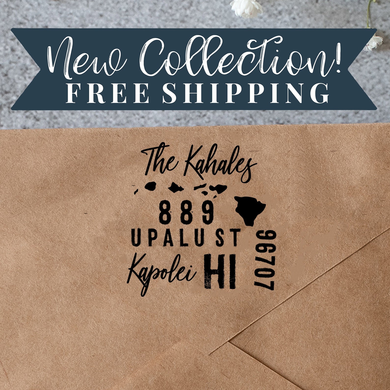 Personalized Hawaii Address Stamp Etsy UK