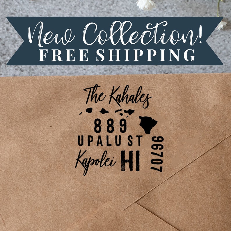 Personalized Self Inking State Stamp Hawaii Custom Hawaii Return Address Stamp