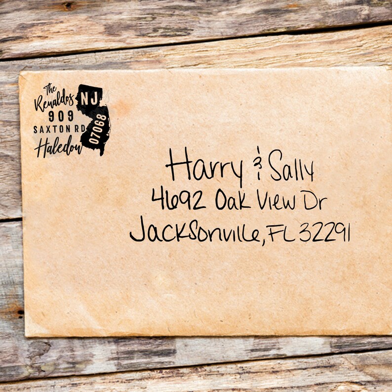 Personalized New Jersey Address Stamp Etsy