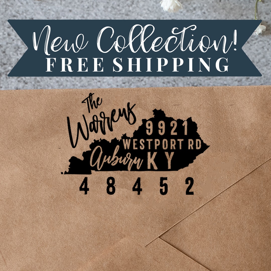 Custom Kentucky Return Address Stamp Personalized Self Inking State Stamp Kentucky Etsy