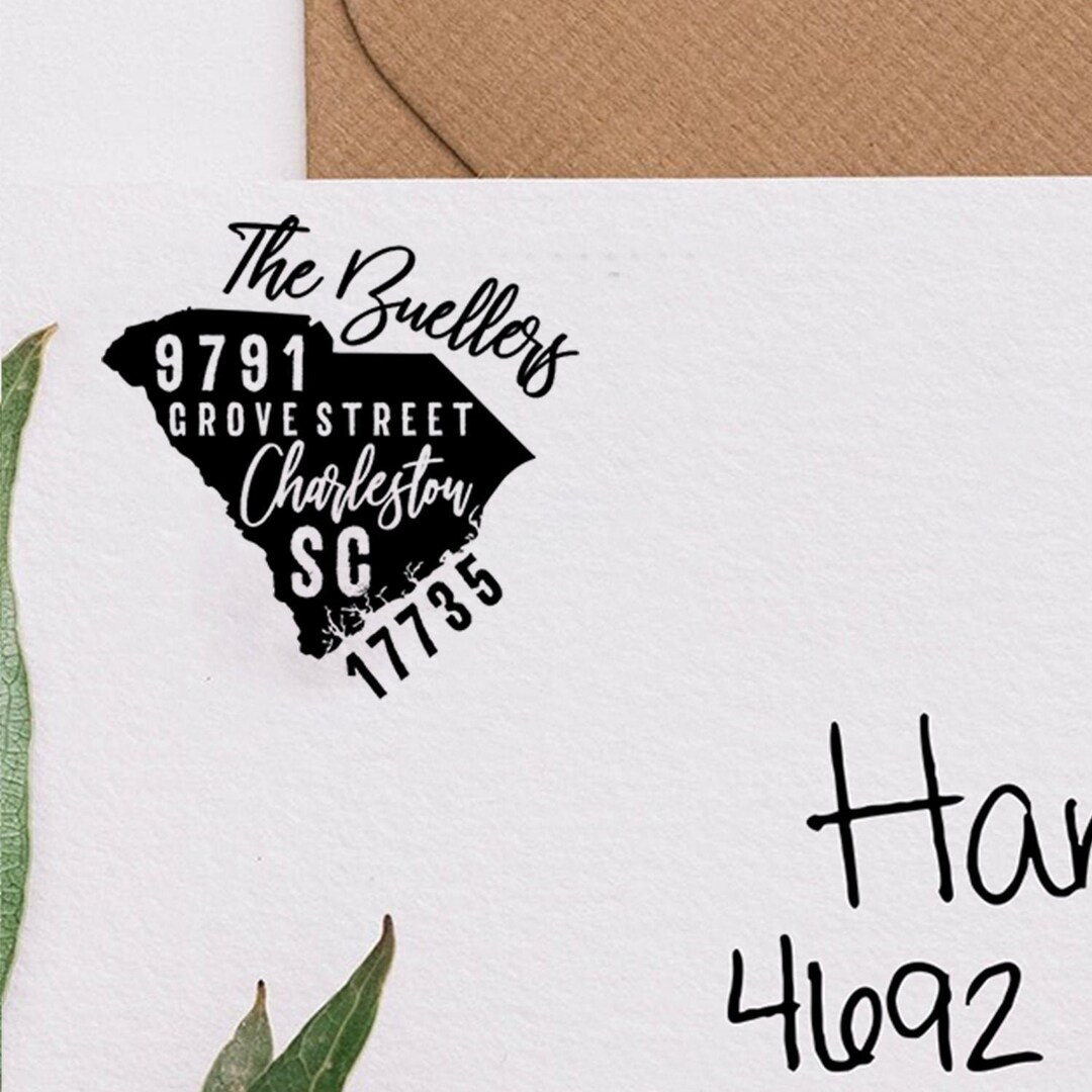 Personalized South Carolina Address Stamp Etsy