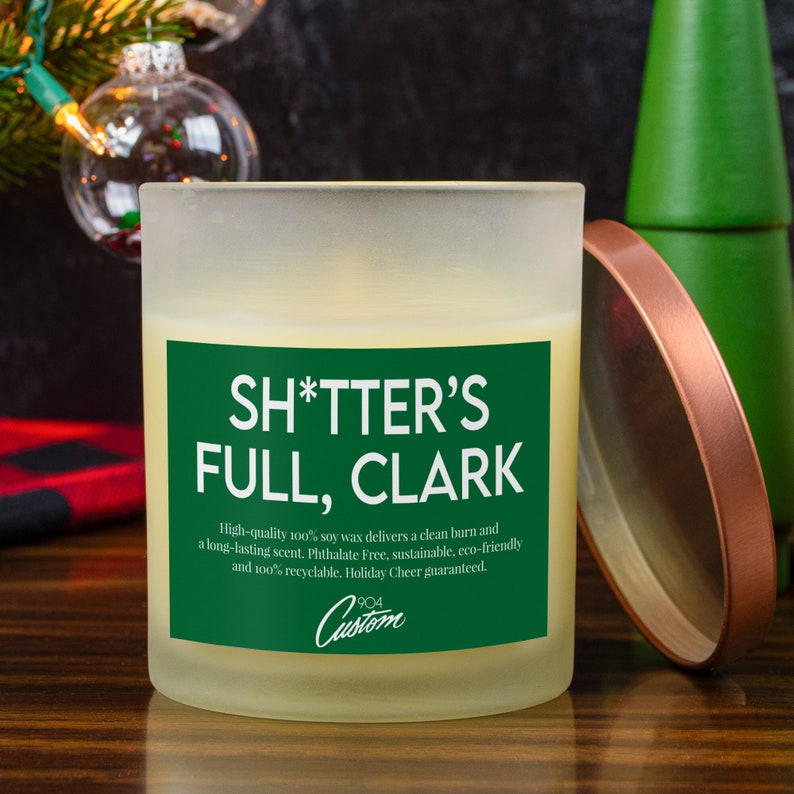 National Lampoon Inspired Holiday Candle Label White Elephant Gift Funny Funny Christmas Gag Gift image 1