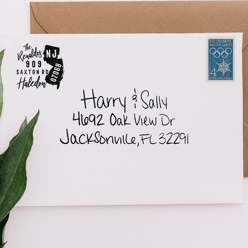 Personalized New Jersey Address Stamp Etsy