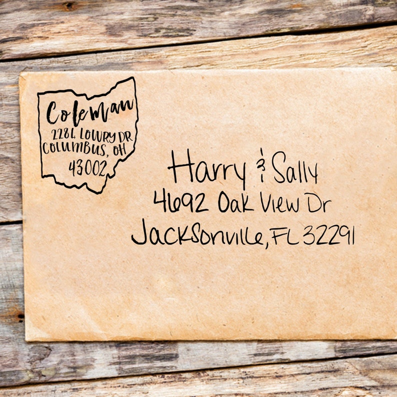 Ohio Stamp Custom Ohio Return Address Stamp State Stamps Etsy
