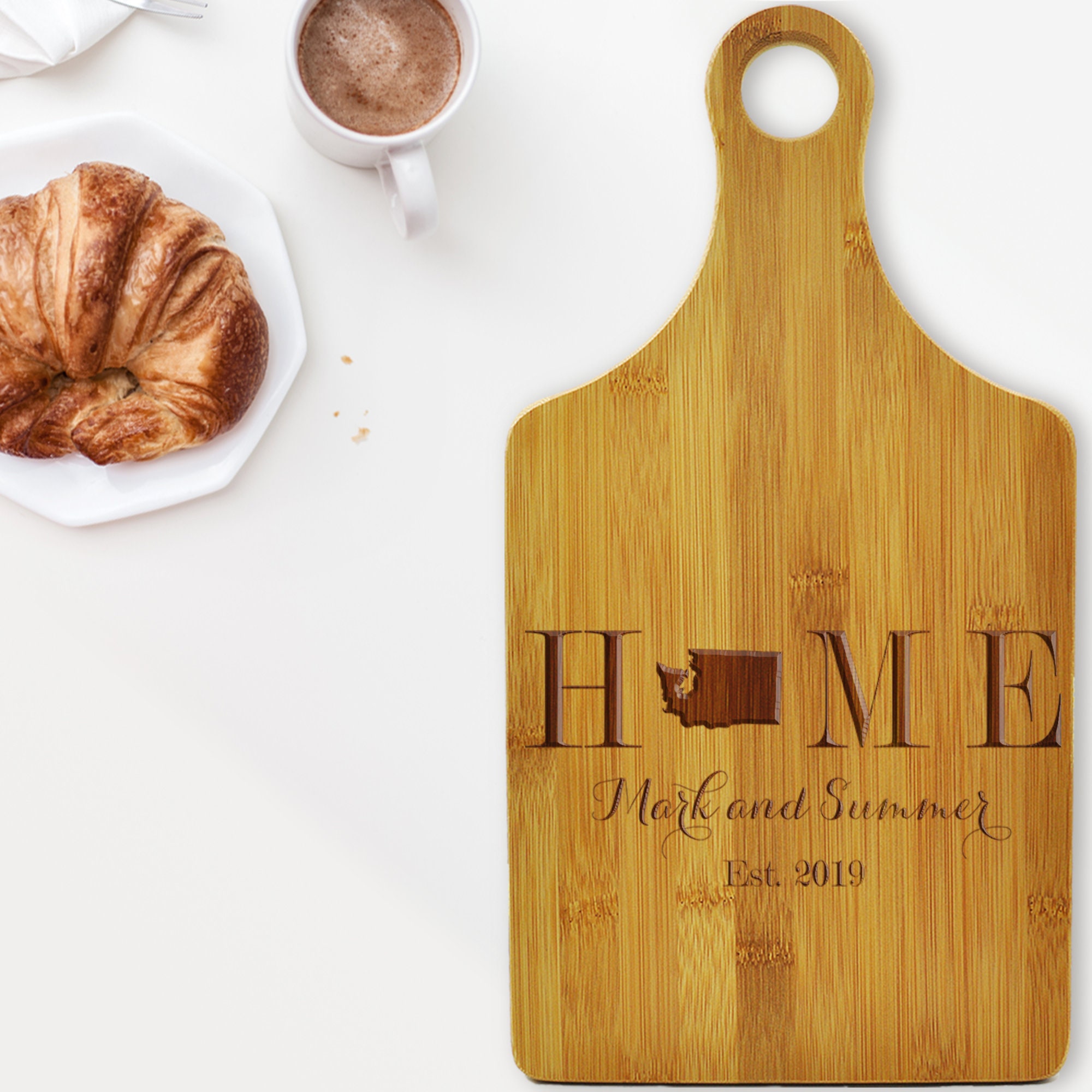 Washington, Home State Engrave, Bamboo Cutting Board, Small, Housewarming,  Hostess Gift — RusticOrchid
